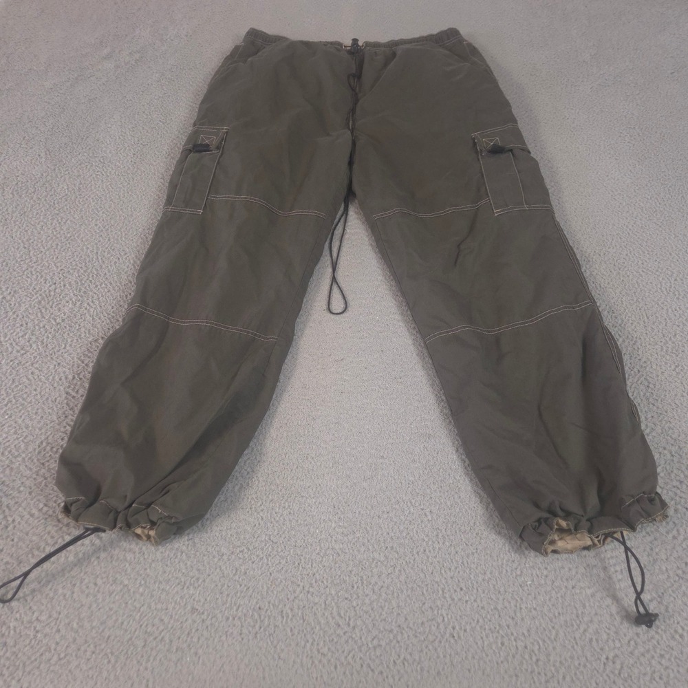VINTAGE OTB Pants Mens XL Multi Reversible Wide Leg Nylon Cargo Utility Rave 90s